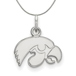 Sterling Silver U of Iowa XS (Tiny) Pendant Necklace - 20 Inch